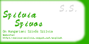 szilvia szivos business card